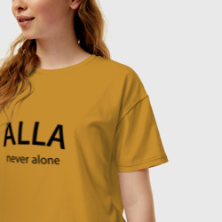 Женская футболка хлопок Oversize Alla never alone - motto - фото 2