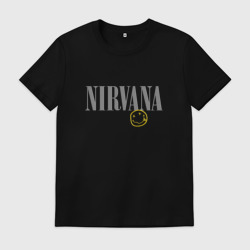 Мужская футболка хлопок Nirvana logo smile