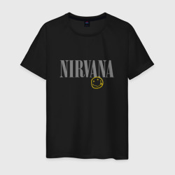 Nirvana logo smile – Футболка из хлопка с принтом купить со скидкой в -20%