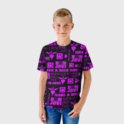 Детская футболка 3D Bon Jovi neon pink rock - фото 2
