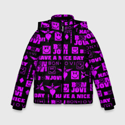 Зимняя куртка для мальчиков 3D Bon Jovi neon pink rock