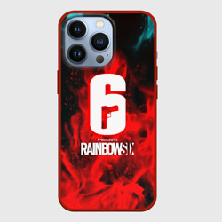 Чехол для iPhone 13 Pro Rainbow six шутер огненный стиль