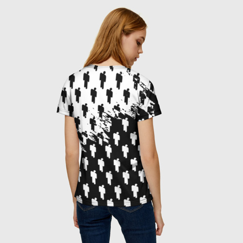 Женская футболка 3D Billie Eilish pattern black, цвет 3D печать - фото 4