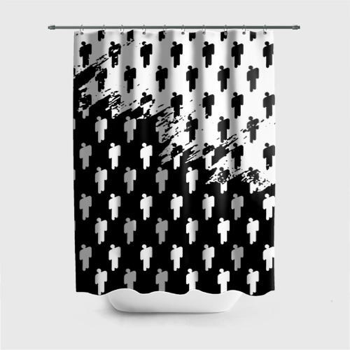 Штора 3D для ванной Billie Eilish pattern black