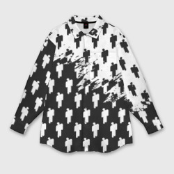 Женская рубашка oversize 3D Billie Eilish pattern black