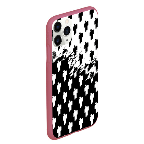 Чехол для iPhone 11 Pro Max матовый с принтом Billie Eilish pattern black, вид сбоку #3