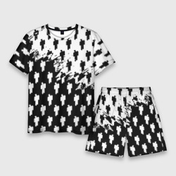 Мужской костюм с шортами 3D Billie Eilish pattern black