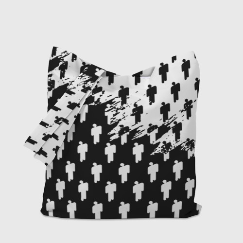 Шоппер 3D с принтом Billie Eilish pattern black, вид сбоку #3