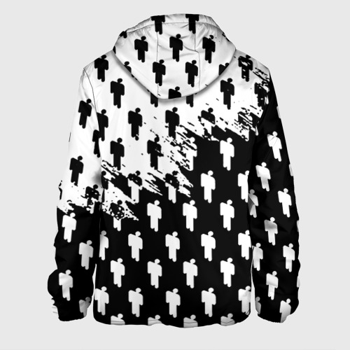 Мужская куртка 3D с принтом Billie Eilish pattern black, вид сзади #1
