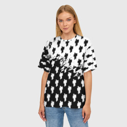 Женская футболка oversize 3D Billie Eilish pattern black - фото 2