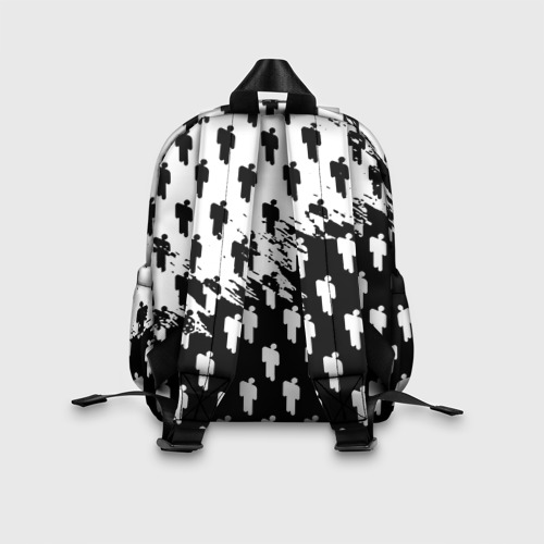 Детский рюкзак 3D с принтом Billie Eilish pattern black, вид сзади #2