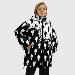 Женская зимняя куртка Oversize Billie Eilish pattern black - фото 2