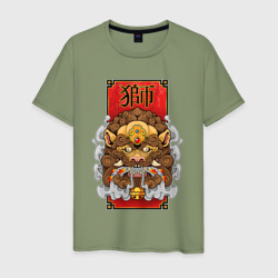 Мифологический китайский лев – Мужская футболка хлопок с принтом купить со скидкой в -20%
