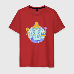 Индийский бог слон Ганеша – Мужская футболка хлопок с принтом купить со скидкой в -20%