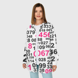 Женская рубашка oversize 3D Игра в кальмара паттерн чисел - фото 2