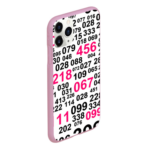 Чехол для iPhone 11 Pro Max матовый Игра в кальмара паттерн чисел, цвет розовый - фото 3