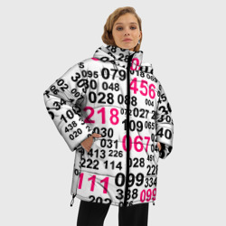 Женская зимняя куртка Oversize Игра в кальмара паттерн чисел - фото 2