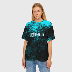 Женская футболка oversize 3D Dead Cells брызги красок - фото 2