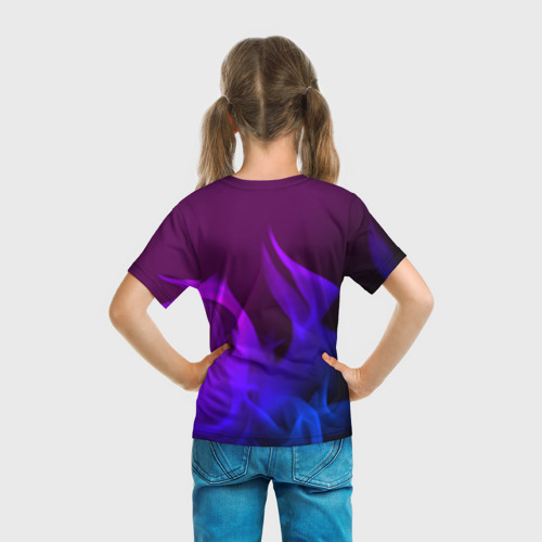 Детская футболка 3D Stray неоновый огонь, цвет 3D печать - фото 6