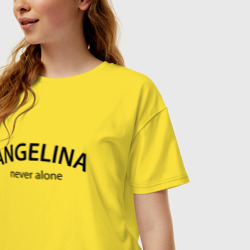 Женская футболка хлопок Oversize Angelina never alone - motto - фото 2