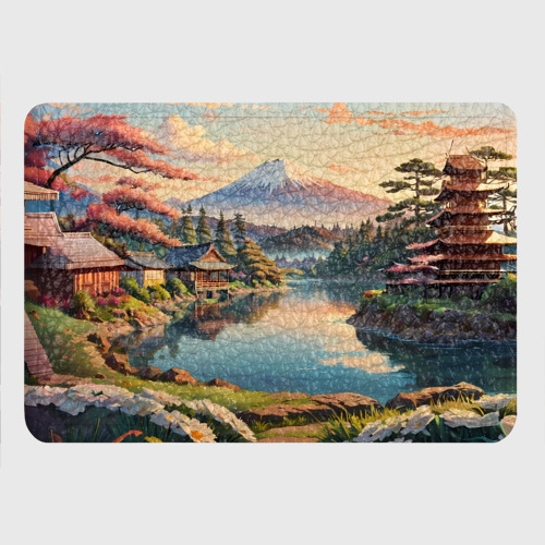 Картхолдер с принтом Спокойный рассвет над японским горизонтом, цвет красный - фото 4