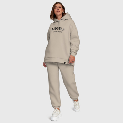 Женский костюм хлопок Oversize Angela never alone - motto, цвет миндальный - фото 6