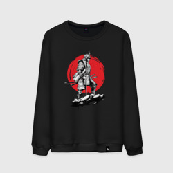 Japanese samurai on red circle – Мужской свитшот хлопок с принтом купить со скидкой в -13%
