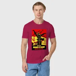 Мужская футболка хлопок Helldivers 2 - make it rain - фото 2