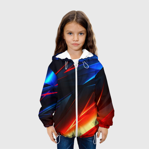Детская куртка 3D Geometry stripes neon steel, цвет белый - фото 4