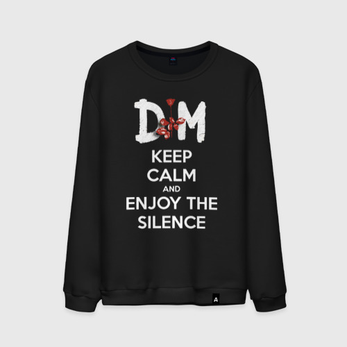 Мужской свитшот хлопок DM keep calm and enjoy the silence, цвет черный