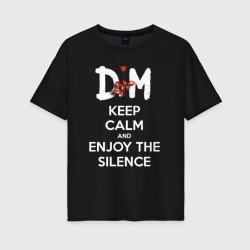 Женская футболка хлопок Oversize DM keep calm and enjoy the silence