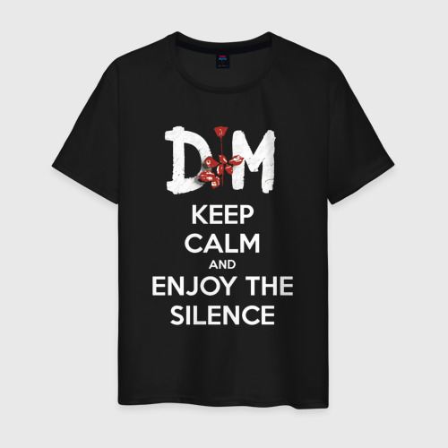 Мужская футболка хлопок DM keep calm and enjoy the silence, цвет черный