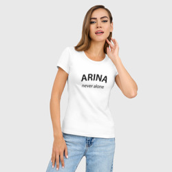 Женская футболка хлопок Slim Arina never alone - motto - фото 2