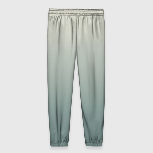 Женские брюки 3D с принтом Серо-зелёный приглушённый градиент, вид сзади #1