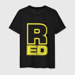 Слово red в желтом – Мужская футболка хлопок с принтом купить со скидкой в -20%