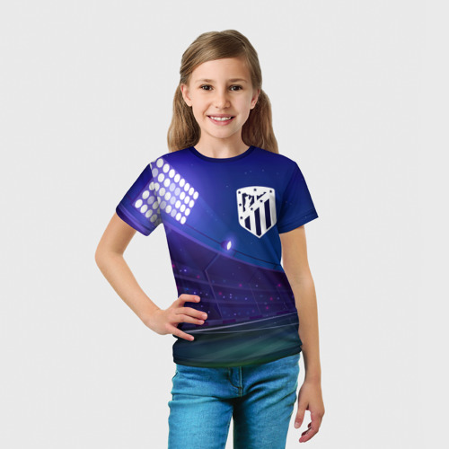 Детская футболка 3D Atletico Madrid ночное поле, цвет 3D печать - фото 5