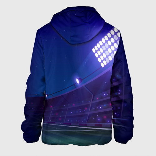 Мужская куртка 3D с принтом Atletico Madrid ночное поле, вид сзади #1