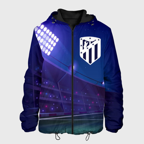 Мужская куртка 3D с принтом Atletico Madrid ночное поле, вид спереди #2