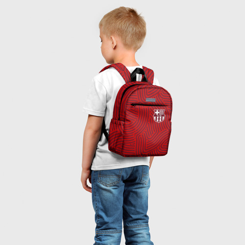 Детский рюкзак 3D с принтом Barcelona отпечатки, фото на моделе #1