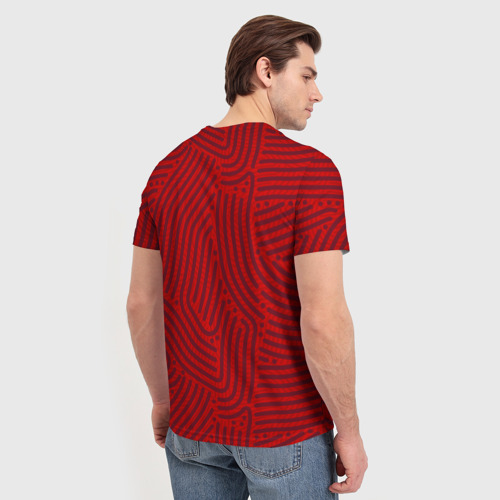 Мужская футболка 3D с принтом Barcelona отпечатки, вид сзади #2
