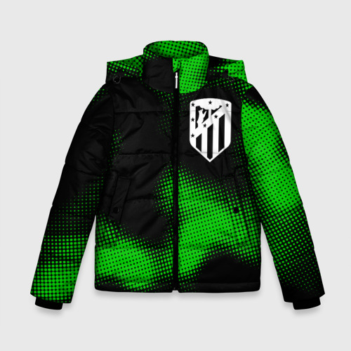 Зимняя куртка для мальчиков 3D с принтом Atletico Madrid sport halftone, вид спереди #2