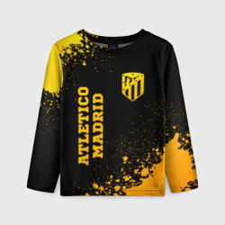 Детский лонгслив 3D Atletico Madrid - gold gradient вертикально