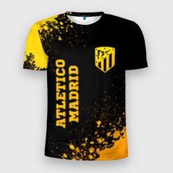 Мужская футболка 3D Slim Atletico Madrid - gold gradient вертикально