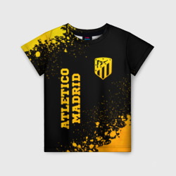 Детская футболка 3D Atletico Madrid - gold gradient вертикально