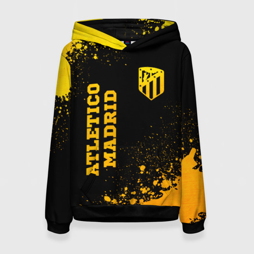 Женская толстовка 3D Atletico Madrid - gold gradient вертикально, цвет 3D печать