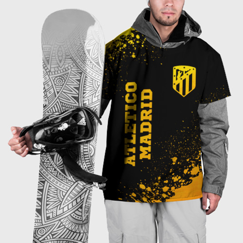 Накидка на куртку 3D Atletico Madrid - gold gradient вертикально, цвет 3D печать