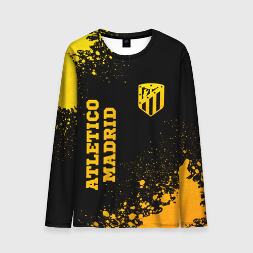 Мужской лонгслив 3D Atletico Madrid - gold gradient вертикально, цвет 3D печать