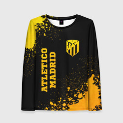 Женский лонгслив 3D Atletico Madrid - gold gradient вертикально