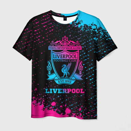 Мужская футболка 3D Liverpool - neon gradient, цвет 3D печать
