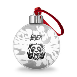 Ёлочный шар Slayer рок панда на светлом фоне